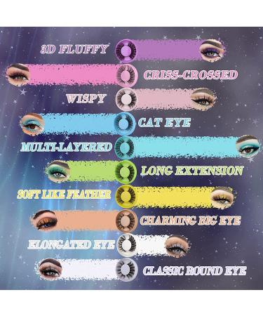 30 Pairs False Eyelashes: 10 Styles Natural Wispy 3D Fluffy Crossed Faux Mink Lashes Pack by Boahankuke - Buy Online on GoSupps.com