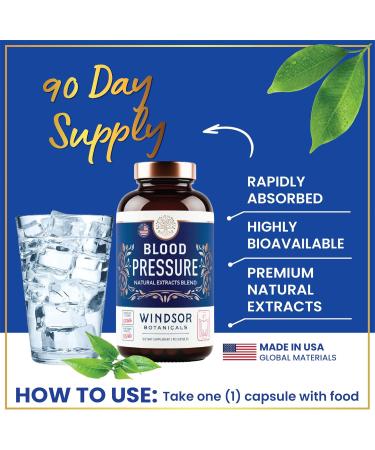 Blood Pressure Support Supplement - Green Tea Hibiscus Hawthorn Garlic - Blood Pressure Vitamin Mineral and Activated Naturals - 3 Month Supply 90 Capsules - Buy Online on GoSupps.com