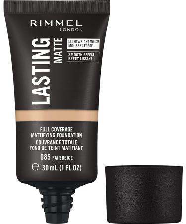 Rimmel Lasting Matte Full Coverage Foundation 30ml - 085 Fair Beige - Buy Online on GoSupps.com