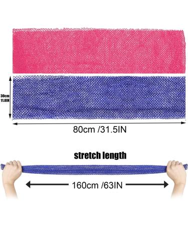 2 Pieces African Net Sponge Long Net Bath Sponge African Exfoliating Shower Body Scrubber Back Scrubber Skin Smoother Stretches to Approximately 63" (Blue&Pink) Pink&Blue - Buy Online on GoSupps.com