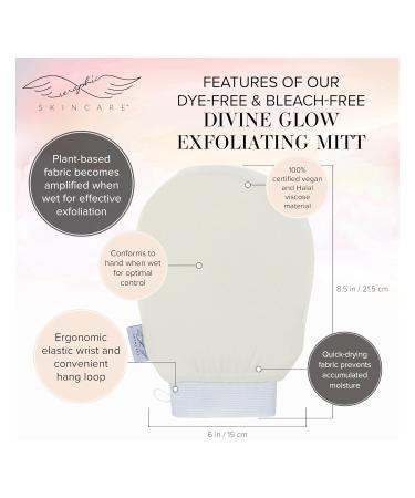 Seraphic Skincare Divine Glow Exfoliating Mitt - 2pcs | Vegan Dye-Free & Bleach-Free Korean Body Exfoliator for Self-Tan Removal & Keratosis Pilaris - Buy Online on GoSupps.com