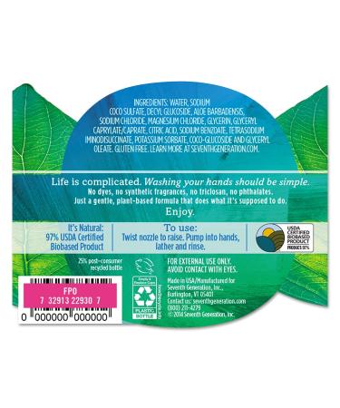 Seventh Generation Natural Hand Wash - Free & Clean - 12 oz - Buy Online on GoSupps.com