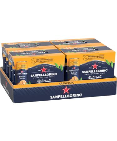 San Pellegrino Naturali Italian Sparkling Drink Aranciata Orange 330 mL Can 24 Cans Total - Buy Online on GoSupps.com
