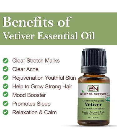 Buy USDA Certified Organic Vetiver Essential Oil | 100% Pure & Therapeutic Grade for Aromatherapy Skin & Hair Care | 0.34 Fl Oz - Buy Online on GoSupps.com