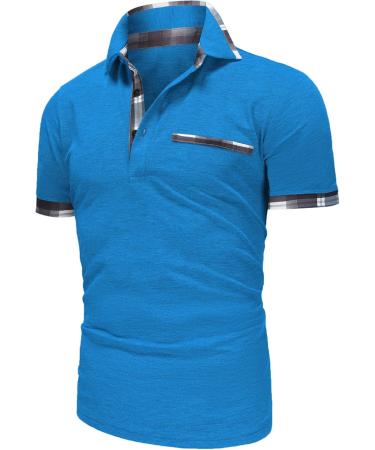 Buy GLESTORE Men's Polo Shirt - Active Summer Sport T-Shirt Short Sleeve L Blue | Stylish & Comfortable - Buy Online on GoSupps.com