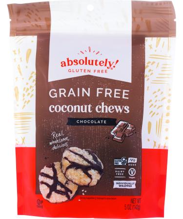 Absolutely Gluten Free Raw Coconut Chews with Chocolate and Cocoa Nibs 5 oz (Pack of 2)