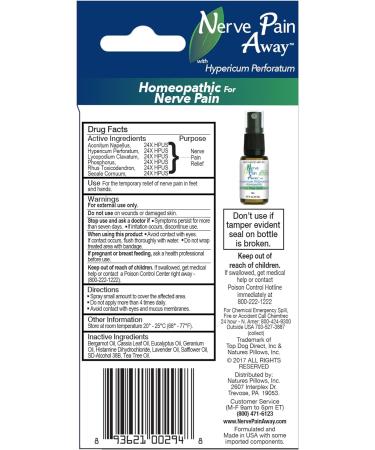Nerve Pain Away Homeopathic Topical Spray - Temporary Relief for Hands & Feet - Buy Online on GoSupps.com