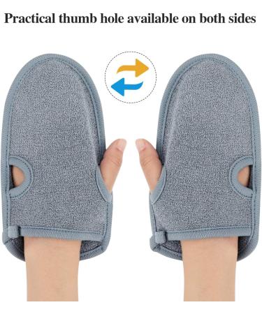 2 pcs Exfoliating Gloves for Bath Shower - Body Scrub Mitts for Exfoliating Arms, Legs, and Face - Grey - Buy Online on GoSupps.com