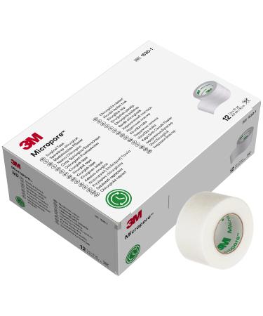 3M Micropore Surgical Tape 1530-1, 1 IN x 10 YD (2,5cm x 9,1m), 12 Rolls/Carton