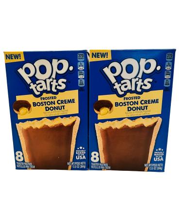 Boston Creme Donut Frosted Pop Tarts, two 13.5oz Boxes (8 Toaster Pastries in each box for a total of 16) 8 Count (Pack of 2) - Buy Online on GoSupps.com