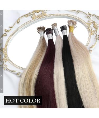 Moresoo 50 cm Real Hair Bonding Extensions - Darkest Brown & Light Brown I-Tip - 40g 50 Strands Remy Keratin Extensions - Buy Online on GoSupps.com