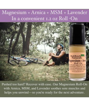 Park Bench Naturals Lavender Magnesium Roll-On Relaxing Aromatherapy with Magnesium Chloride MSM & Arnica Natural Topical Relief for Sleep Stress & Muscle Tension 1.2 oz Glass Bottle - Buy Online on GoSupps.com