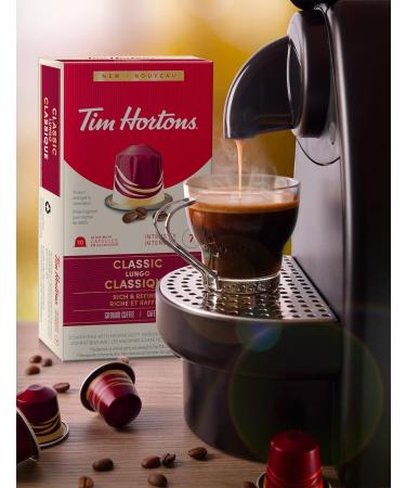 Tim Hortons Classic Lungo Capsules Nespresso Original Line Compatible Capsules 100 Count Classic Lungo 10 count (Pack of 10) - Buy Online on GoSupps.com