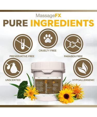 MASSAGE FX Unscented Massage Cream 1 Gallon - Deep Tissue to Relaxing Light Massages - Non-Greasy Formula with Sweet Almond, Sunflower Seed Oil, Ivy, Arnica & Aloe - Paraben Free - 128 Fl Oz - Buy Online on GoSupps.com