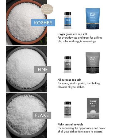 True Salt Kosher Grain Salt - All Natural Gourmet Sea Salt for Keto BBQs, Grilling, Baking, Soups & More - 16 oz - Buy Online on GoSupps.com