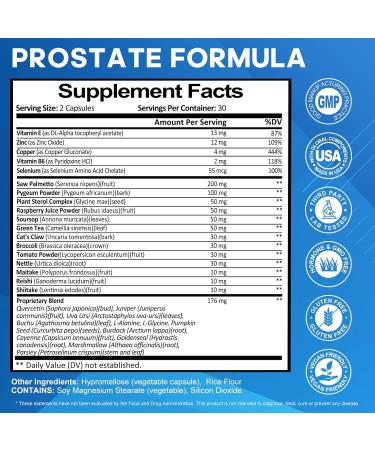 Rasav Prostate Health Supplement for Men with Saw Palmetto, Pygeum, Nettle & Pumpkin Seed, DHT Blocker - Helps Support Urinary Tract Health and Prostate Function, 60 Capsules 60 Count (Pack of 1) - Buy Online on GoSupps.com