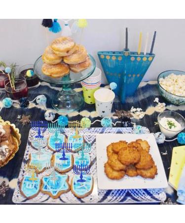 24 Pack Hanukkah Day Cupcake Toppers Glitter Menorah Cupcake Picks for Sparkle Jewish Birthday Chanukah Hanukkah Holiday Cupcake Decorations Party Supplies Multi 1 - Buy Online on GoSupps.com