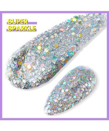 Makartt Grey Glitter Acrylic Powder for Nail Extension - No Lamp Needed | Nail Salon Quality - Buy Online on GoSupps.com
