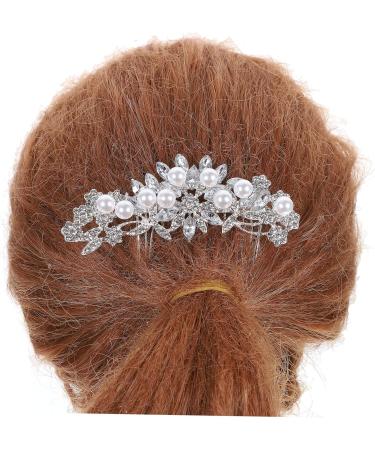 DOITOOL Pearl Headpiece Bridal Hair Comb Fashion Hair Comb Jeweled Hair Clips Pearl Hair Barrettes Wedding Rhinestone Hair Comb Hair Insertion Comb Silver Bride Accessories - Buy Online on GoSupps.com