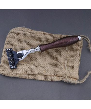 Haryali London 5-Piece Maroon Antique Shaving Kit with Black Badger Hair Brush, 3 Edge Razor, Bowl, Soap, and Alum Pencil - Ideal Men's Grooming Set - Buy Online on GoSupps.com