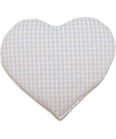 Cherry Stone Heart Pillow (30x25cm) - Organic Light Blue-White Fabric Heat Cushion - Perfect Gift - Buy Online on GoSupps.com