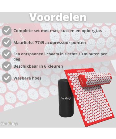Buy Shakti Mat Red - Acupressure Earrings Spijkermat with Massage Cushion 68x42x2 cm | International Shipping Available - Buy Online on GoSupps.com