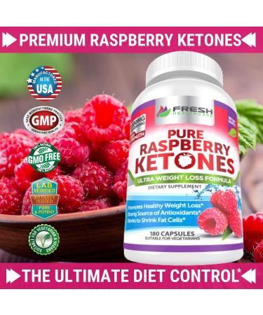 100% Pure Raspberry Ketones Max 1000mg - 3 Month Supply - Weight Loss Supplement - Energy Boost - 180 Capsules - Buy Online on GoSupps.com