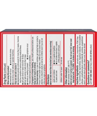 Tylenol PM Extra Strength Caplets 100 ct | Nighttime Pain Relief & Sleep Aid with Acetaminophen & Diphenhydramine HCl - Buy Online on GoSupps.com