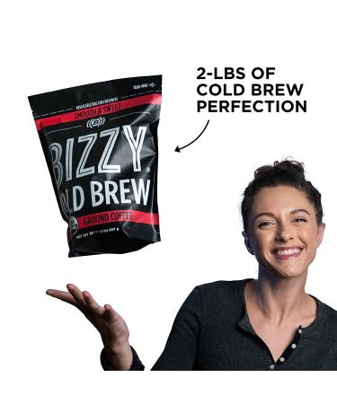 Bizzy Organic Cold Brew Coffee - Smooth & Sweet Blend - Coarse Ground & Micro Sifted - Specialty Grade 100% Arabica - 2 LB - Buy Online on GoSupps.com