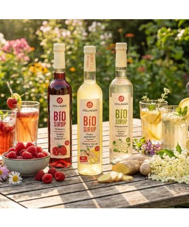 H llinger Sirop B O Biologique Pack de 3 Saveurs Framboise Gingembre Fleur de Sureau 1:9 - Buy Online on GoSupps.com