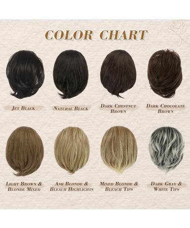 BARSDAR Reades Haardut Extension | Kamm Clip Short Pferance Hair Dutt | Synthetic Chignon for Women - Brown & Blonde Mixed 20cm - Buy Online on GoSupps.com