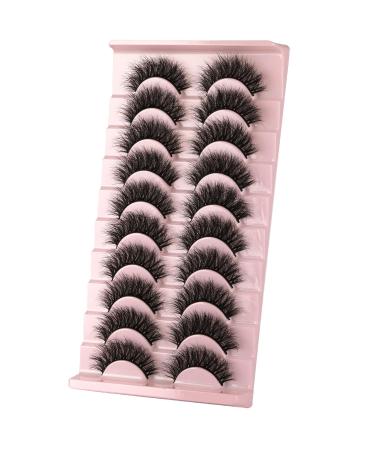 WiwoSEO 10 Pairs Faux Mink Eyelashes - Natural Wispy 3D Effect Fluffy & Curly 16MM - Buy Online on GoSupps.com
