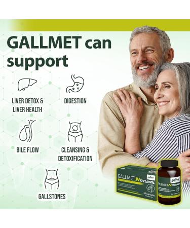 GALLMET Natural 60x Ox Bile Capsules 125mg - Support for Gallstones & Digestive Issues - UK Made - Buy Online on GoSupps.com