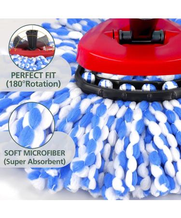 8 Pack RinseClean Spin Mop Replacement Heads for O-Cedar EasyWring - Microfiber Refills for 2-Tank System - Blue Triangle Cover Included - Buy Online on GoSupps.com