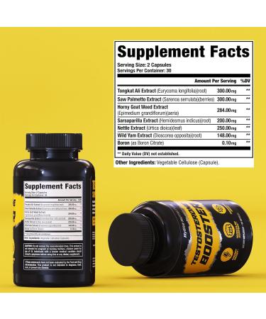 Testosterone Booster for Men | Enhance Muscle Growth Libido & Stamina | Tongkat Ali Workout Supplement - Total T Test Boost (2 Pack - Buy Online on GoSupps.com