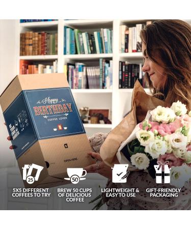 Gourmet Birthday Coffee Gift Set for Men & Women 25 of The World's Finest Single Estate Specialty & Organic Coffees | Brew & Enjoy Anytime Anywhere Birthday Gift Box - Buy Online on GoSupps.com