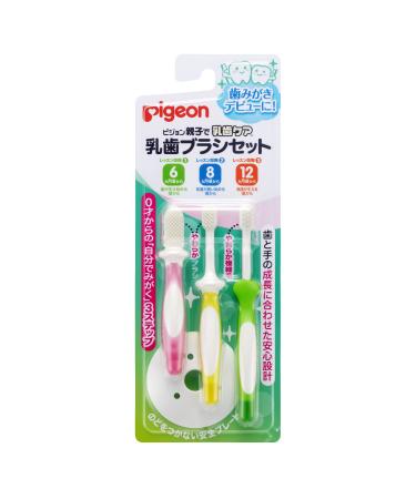 Pigeon Baby Training Toothbrush Set 3 Steps in Japan New