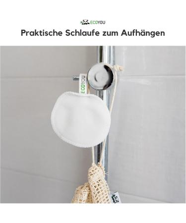 Ecoyou Washamm Sleeping Pads - 10 Organic Cotton Reusable Pads for Sustainable Facial Care | Includes DIY Recipes & Laundry Net - Buy Online on GoSupps.com