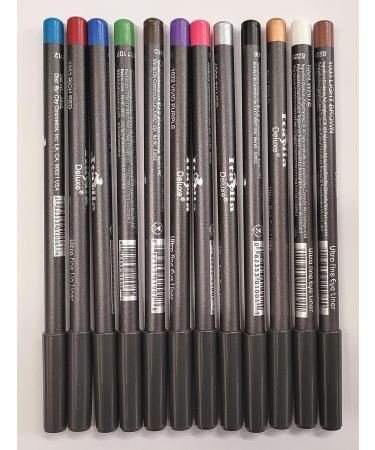 Italia Delux Ultra Fine Eyeliners - Set of 12 Vibrant Colors - Buy Online on GoSupps.com