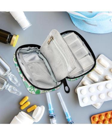 Fustylead Cute Green Cactus Travel Pill Organizer | 7-Day Zipper Pill Case for Vitamins & Supplements - Perfect for Purse Storage - Buy Online on GoSupps.com