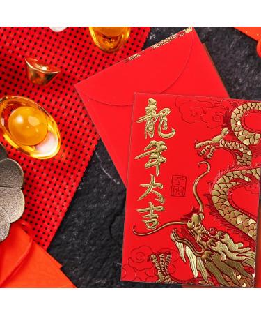 Lurrose Asian Red Envelope 60pcs Chinese Red Envelopes 2024 Chinese New Year Dragon Year Lucky Money Envelopes Lunar New Year of Dragon Red Envelope Packets Hong Bao Hong Bao Envelope - Buy Online on GoSupps.com