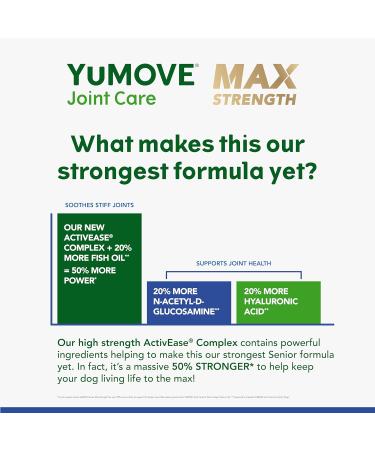 YuMOVE Senior Joint Care PLUS MAX Strength | Maximum Strength Joint Supplement for Older Stiff Dogs with Glucosamine Chondroitin Green Lipped Mussel | Aged 9+ | 60 Chews - Buy Online on GoSupps.com