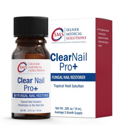 ClearNail Pro + Anti Fungal Toenail Fungus Remover - Extra Strength Toenail Fungus Solution for Restoring Discolored, Thickened & Yellow Nails - Great for Use Post Laser Toenail Fungus Treatment