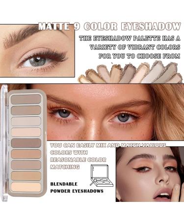 Shop 9 Colors Matte Eyeshadow Palette - Waterproof Highly Pigmented Makeup Gift Kit - Buy Online on GoSupps.com