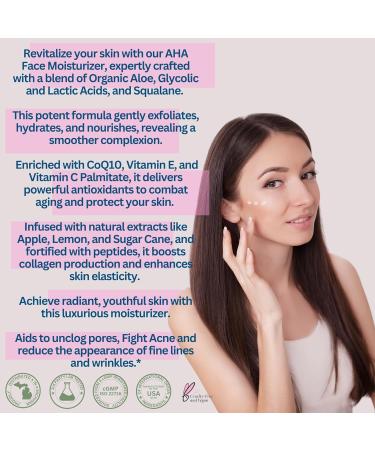 Helix Renew AHA Facial Moisturizer | Peptides & 10% Glycolic Acid | Plant-Based Made in USA | Anti-Aging with CoQ10 Squalane Vitamins C & E - Buy Online on GoSupps.com
