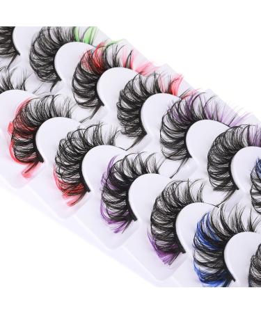 Colored 5D Mink False Eyelashes - 8 Pairs by GODDVENUS | D Curl Strip Lashes for Natural Wispy Look and Salon Perfect Results - Buy Online on GoSupps.com