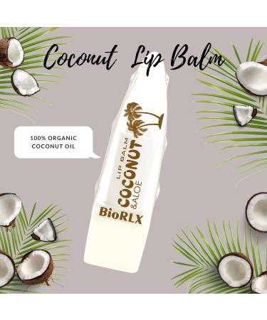 BioRLX Coconut Oil Lip Balm - Natural Hydration with Coconut s Nourishing Properties for Everyday Lip Care (Three Lip Balm) (Coconut 0.12 Ounce (Pack of 3)) - Buy Online on GoSupps.com