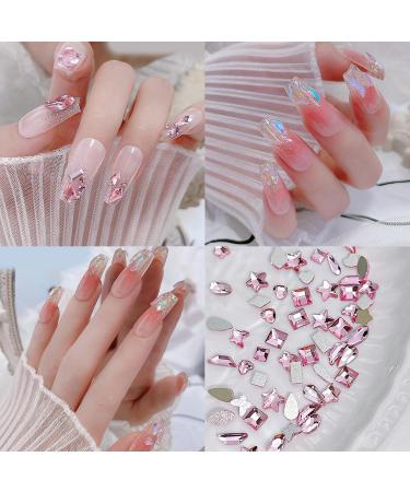 FEIlei 100Pcs Mixed Glass Crystal Hybrid Diamond Rhinestones Nail Art Decorations Drop Rhombus Flatback Stones 3D Gems - Buy Online on GoSupps.com