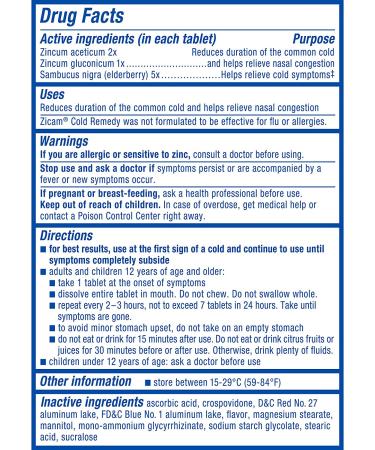 Zicam Cold Remedy RapidMelts Elderberry Citrus Flavor 25 Count - Fast Relief Formula - Buy Online on GoSupps.com