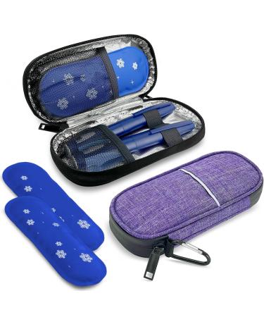 Insulin Cooler Travel Case Diabetic Medication Insulated Cool Organizer with 2 Reusable Ice Packs for Insulin Pen and Other Diabetic Supplies